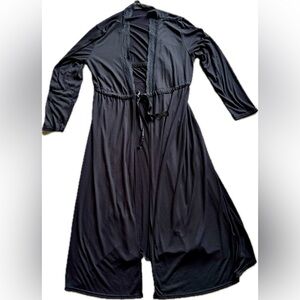 Vintage PINK Victoria's Secret Black Lace Trim Robe